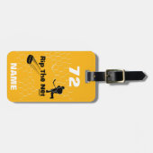 ネットホッケーパーソナライズされたプレーヤーブラック金ゴールドの取り込み ラゲッジタグ (正面横)