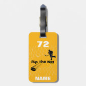 ネットホッケーパーソナライズされたプレーヤーブラック金ゴールドの取り込み ラゲッジタグ (裏面縦)