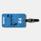 ネットホッパーソナライズされたケープレーヤーを青色で破る ラゲッジタグ (正面横)
