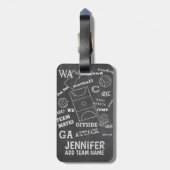 ネットボーパーソナライズされたルの黒板スタイル ラゲッジタグ (裏面縦)