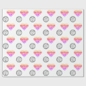 ネットボールのハートおよび球のデザイン ラッピングペーパー (フラット)