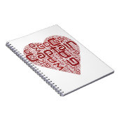 ネットボールの位置のハートのデザイン ノートブック (右側)