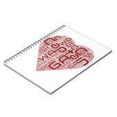 ネットボールの位置のハートのデザイン ノートブック (左側)