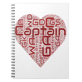 ネットボールの位置のハートのデザイン ノートブック