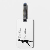 ネットボールの位置のハートのデザイン ラゲッジタグ (裏面縦)