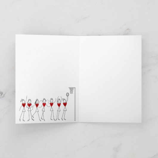 ネットボールの球のテーマのクリスマスの挨拶 シーズンカード (内部)