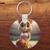 ネットボールの雌猫。 キーホルダー (正面)