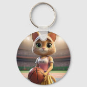 ネットボールの雌猫。 キーホルダー (裏面)