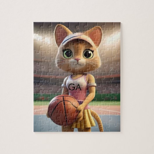 ネットボールの雌猫。 ジグソーパズル (縦)