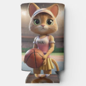 ネットボールの雌猫。 スリム缶クーラー (裏面)