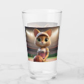 ネットボールの雌猫。 タンブラーグラス (裏面)