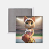 ネットボールの雌猫。 マグネット (正面/裏面)