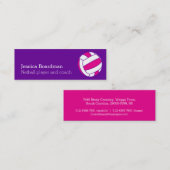 ネットボールスポーツボールプレーヤーコーチピンクパープル スキニー名刺 (正面/裏面)