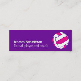 ネットボールスポーツボールプレーヤーコーチピンクパープル スキニー名刺