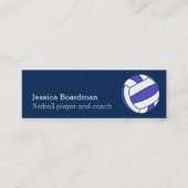 ネットボールスポーツボール選手コーチ青い白 スキニー名刺 (正面)