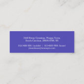 ネットボールスポーツボール選手コーチ青い白 スキニー名刺 (裏面)