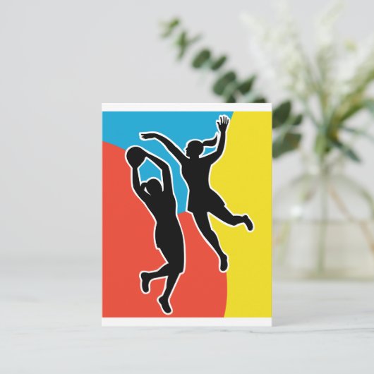 ネットボールプレイヤーのジャンプ射撃、 発砲ブロック ポストカード (スタンド正面)