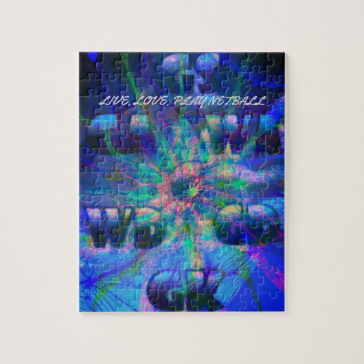 ネットボールプレーヤーの位置および写真の引用文 ジグソーパズル (縦)