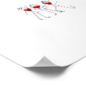 ネットボール位置タイポグラフィハートデザイン ポスター (角)