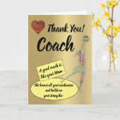 ネットボール引用文コーチありがとう カード (黄色い花)