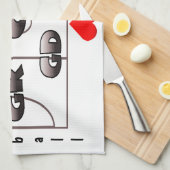 ネットボール裁判所および位置のハートのデザイン キッチンタオル (四つ折り)