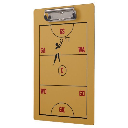 ネットボール裁判所のレイアウトはパーソナライズなコーチを置きます クリップボード (左)