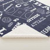 ネットボール選手の黒板スタイルシェルパ毛布 シェルパブランケット (3/4)