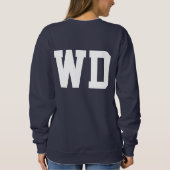 ネットボール青ホワイトアウトウィングディフェンダーガール スウェットシャツ (裏面)