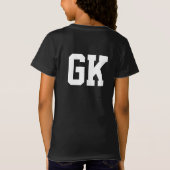 ネットボール·パープル·ホワイト·アウト·ゴール·キーパー·ガール Tシャツ (裏面)