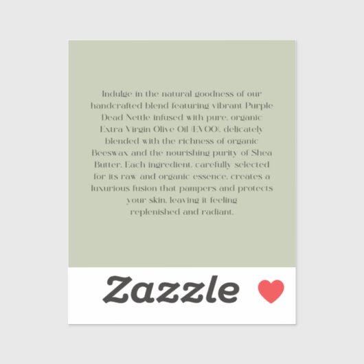 ネットル&ストーンステッカー – 裏面 シール (シート)