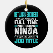 ネットワーおもしろいク・エンジニアの役職スキル セラミックオーナメント (裏面)