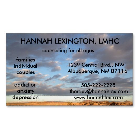 ネットワーキングを広告するLMHCのカウンセラーの磁石 マグネット名刺 (正面)