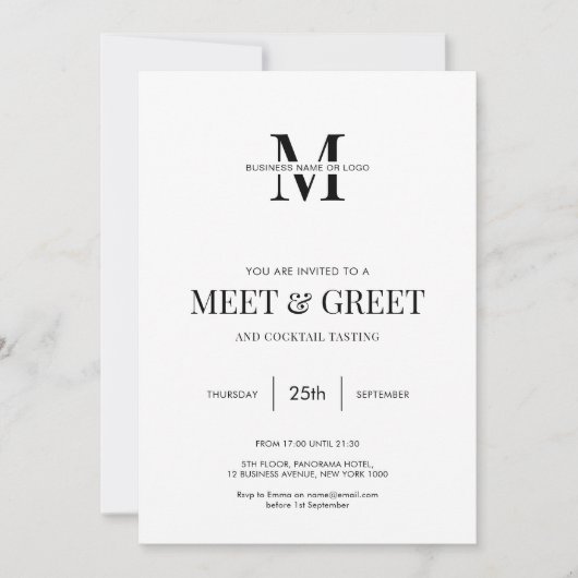 ネットワーキング会議とミニマリストのビジネスの迎えモダン入れ 招待状 (正面)