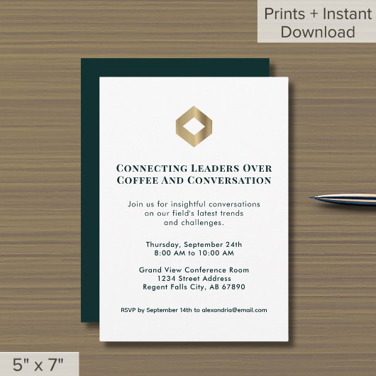 ネットワークイベント招待状金ゴールドロゴ 招待状