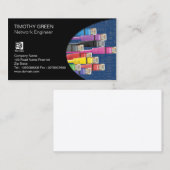 ネットワークエンジニアテクニカルカラーコンピュータケーブル 名刺 (正面/裏面)