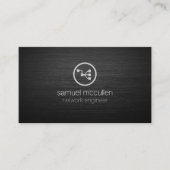 ネットワークエンジニアネットワークポイントアイコンつや消しメタル 名刺 (正面)