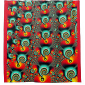 ネットワークカラフルフラクタル・アートデザイン シャワーカーテン (正面)