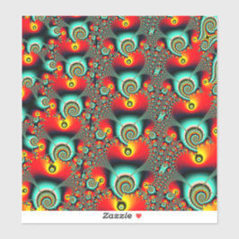 ネットワークカラフルフラクタル・アートデザイン シール