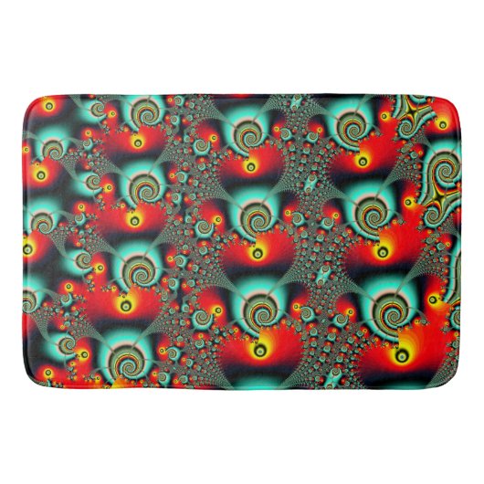 ネットワークカラフルフラクタル・アートデザイン バスマット (正面)