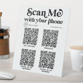 ネットワークモダンQRコードスタイリッシュタイポグラフィ記号 台座サイン