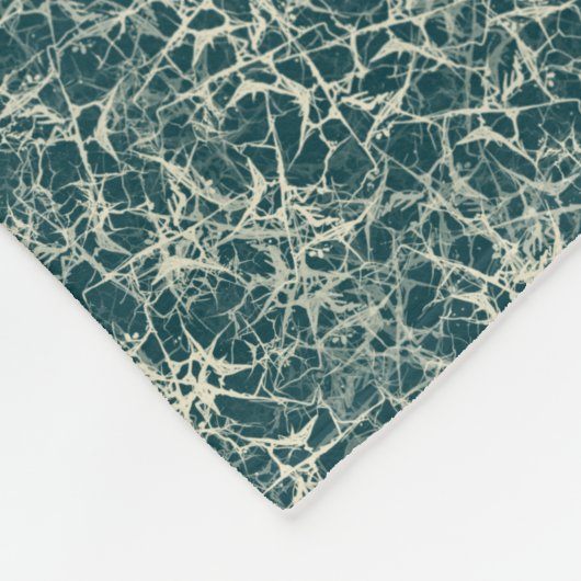 ネットワーク上のティール（緑がかった色） – シームレスなパターン。 フリースブランケット (角)