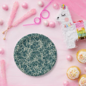 ネットワーク上のティール（緑がかった色） – シームレスなパターン。 ペーパープレート (パーティー)