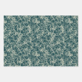 ネットワーク上のティール（緑がかった色） – シームレスなパターン。 ラッピングペーパーシート (正面)