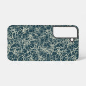 ネットワーク上のティール（緑がかった色） – シームレスなパターン。 SAMSUNG GALAXYケース (裏面横)