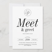 ネットワーク会議と挨拶ミニマリストのビジネスロゴ 招待状 (正面)