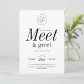 ネットワーク会議と挨拶ミニマリストのビジネスロゴ 招待状 (スタンド正面)