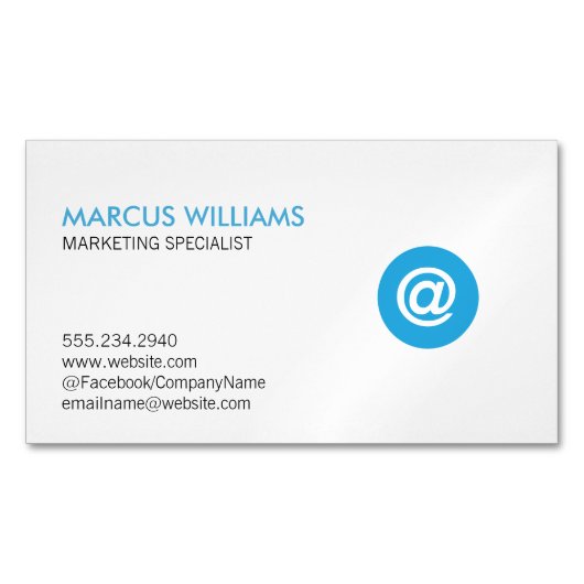 ネットワーク専門家の電子メールアイコン マグネット名刺 (正面)