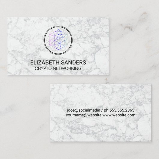 ネットワーク技術 | 大理石背景 名刺 (正面/裏面)