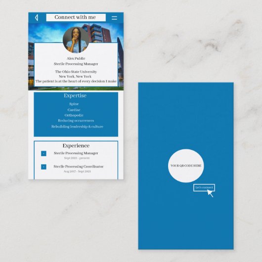 ネットワーク用名刺、Linkedin Networking 名刺 (正面/裏面)