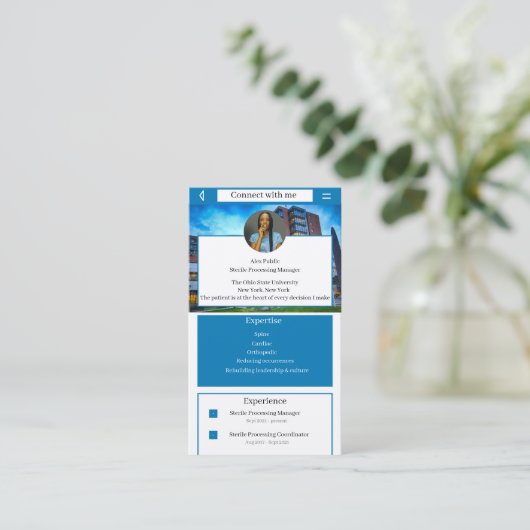 ネットワーク用名刺、Linkedin Networking 名刺 (スタンド正面)